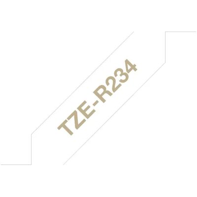 BROTHER TZER234 12 GOLD ON WHITE RIBBON BROTHER TZER234 12 GOLD ON WHITE RIBBON