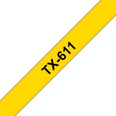 BROTHER TX-611 Yellow/Black 6mm BROTHER TX-611 Yellow/Black 6mm