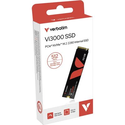 Verbatim Vi3000 512 Gt M.2 PCIe 3.0 NVMe -SSD-levy Verbatim Vi3000 512 Gt M.2 PCIe 3.0 NVMe -SSD-levy