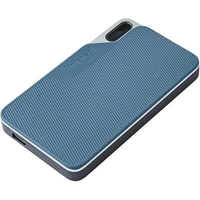 Intenso TX100 1 Tt USB 3.2 Gen 1 (USB-C) -ulkoinen SSD, kannettava, iskunkestävä, Grey-blue Intenso TX100 1 Tt USB 3.2 Gen 1 (USB-C) -ulkoinen SSD, kannettava, iskunkestävä, Grey-blue