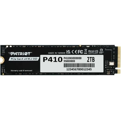 Patriot P410 2 Tt M.2 PCIe Gen4 x4 -SSD-levy, musta Patriot P410 2 Tt M.2 PCIe Gen4 x4 -SSD-levy, musta