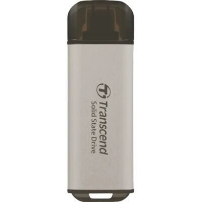 Transcend ESD300S 512 Gt USB 3.2 Gen 2 (USB-C) -ulkoinen SSD, kannettava, laitteistosalaus, salasanasuojaus, pelikäyttöön, hopea Transcend ESD300S 512 Gt USB 3.2 Gen 2 (USB-C) -ulkoinen SSD, kannettava, laitteistosalaus, salasanasuojaus, pelikäyttöön, hopea