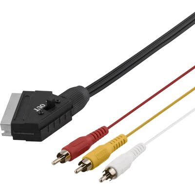 Deltaco SCART – 3x RCA kullattu -kaapeli, 2 m, musta Deltaco SCART – 3x RCA kullattu -kaapeli, 2 m, musta