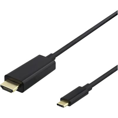 Deltaco USB-C – HDMI -kaapeli, 3 m, musta Deltaco USB-C – HDMI -kaapeli, 3 m, musta
