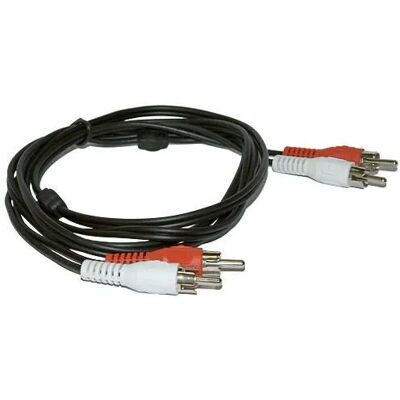 MicroConnect AUDCC2 2x RCA kullattu -audiokaapeli, 1,5 m, musta MicroConnect AUDCC2 2x RCA kullattu -audiokaapeli, 1,5 m, musta