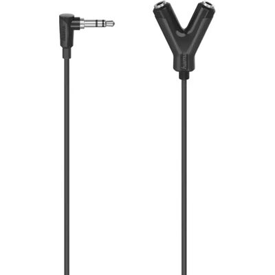Hama 3,5 mm kulmaliitin – 2x 3,5 mm -audiokaapeli, 0,2 m, musta Hama 3,5 mm kulmaliitin – 2x 3,5 mm -audiokaapeli, 0,2 m, musta