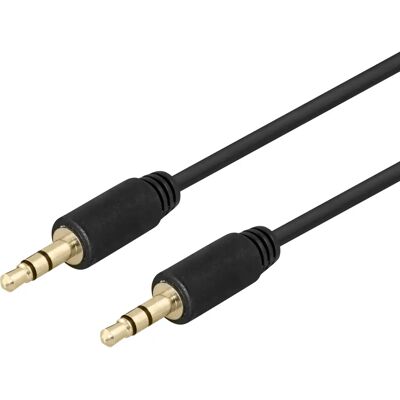 Deltaco 3,5 mm kullattu -audiokaapeli, 2 m, musta Deltaco 3,5 mm kullattu -audiokaapeli, 2 m, musta