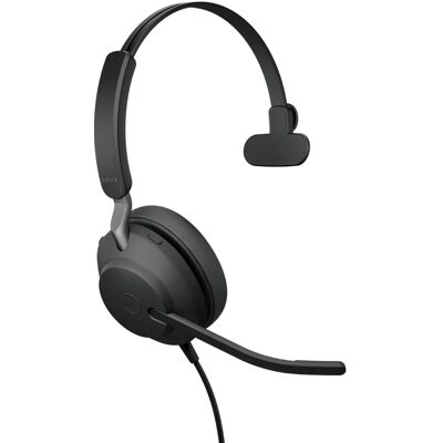 Jabra Evolve2 40 SE UC -monokuuloke + USB-A/C-sovittimet, musta Jabra Evolve2 40 SE UC -monokuuloke + USB-A/C-sovittimet, musta