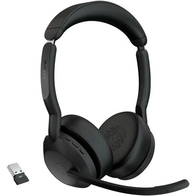 Jabra Evolve2 55 Link380A -langaton stereokuulokemikrofoni + latausasema, musta Jabra Evolve2 55 Link380A -langaton stereokuulokemikrofoni + latausasema, musta