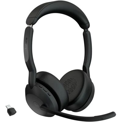 Jabra Evolve2 55 MS -langaton stereokuulokemikrofoni + USB-C-sovitin, musta Jabra Evolve2 55 MS -langaton stereokuulokemikrofoni + USB-C-sovitin, musta