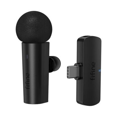 FIFINE M6, USB-C -langaton solmiomikrofoni (sis. 1 lähetin + 1 vastaanotin), musta FIFINE M6, USB-C -langaton solmiomikrofoni (sis. 1 lähetin + 1 vastaanotin), musta