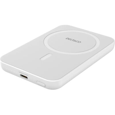Deltaco Pb-Q1006 - Power Bank - Magnet, Langaton Lataus - 5000mAh - Valkoinen Deltaco Pb-Q1006 - Power Bank - Magnet, Langaton Lataus - 5000mAh - Valkoinen
