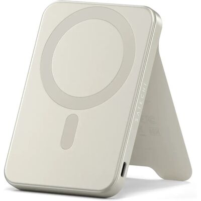 Satechi Qi2 Magnetic Power Bank with Stand 5000mAh, 15W -varavirtalähde, Hiekka Satechi Qi2 Magnetic Power Bank with Stand 5000mAh, 15W -varavirtalähde, Hiekka