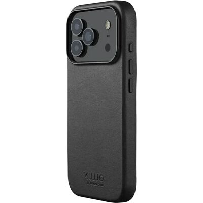 Mujjo Full Leather MagSafe, iPhone 17 Pro -suojakuori, musta Mujjo Full Leather MagSafe, iPhone 17 Pro -suojakuori, musta