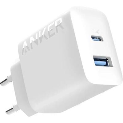 Anker 312 20W 1 x USB-C 1 x USB-A -laturi, Valkoinen Anker 312 20W 1 x USB-C 1 x USB-A -laturi, Valkoinen