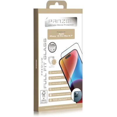 Panzer iPhone 15 Pro Max Musta Täysi-Fit Lasiteippi - Näytönsuoja Panzer iPhone 15 Pro Max Musta Täysi-Fit Lasiteippi - Näytönsuoja