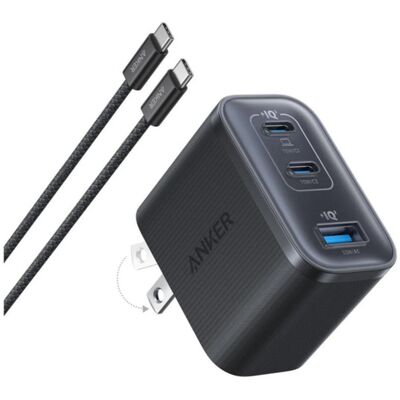 Anker Nano Charger (70W, 3 porttia) - Seinälaturi, Musta Anker Nano Charger (70W, 3 porttia) - Seinälaturi, Musta