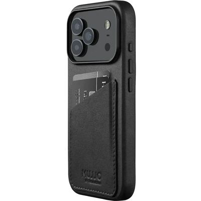 MUJJO Velore Leather MagSafe, iPhone 17 Pro -lompakkokotelo, musta MUJJO Velore Leather MagSafe, iPhone 17 Pro -lompakkokotelo, musta