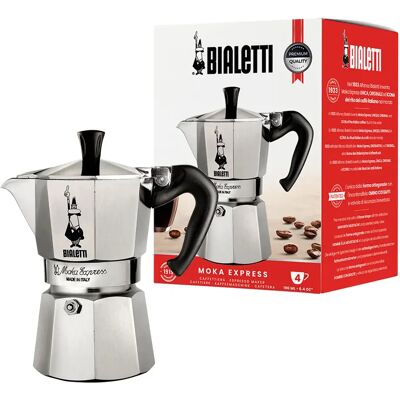 Bialetti Moka Express -mutteripannu, 4 kuppia, alumiini, hopea Bialetti Moka Express -mutteripannu, 4 kuppia, alumiini, hopea