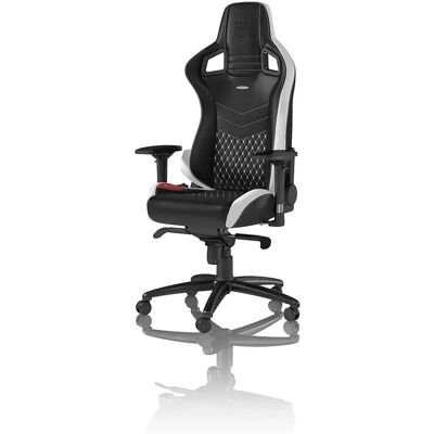 Noblechairs EPIC Real Leather -pelituoli - Musta/Punainen/Valkoinen Noblechairs EPIC Real Leather -pelituoli - Musta/Punainen/Valkoinen