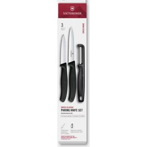 Victorinox Swiss Classic -kuorimaveitsisetti ja I-kuorija, 3-osainen, musta Victorinox Swiss Classic -kuorimaveitsisetti ja I-kuorija, 3-osainen, musta