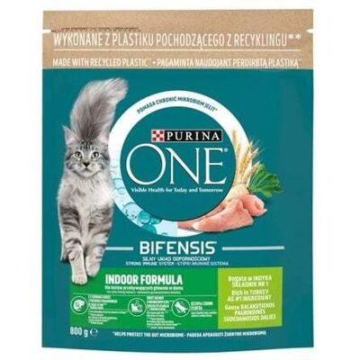 Purina One Bifensis Adult Indoor Turkey, Kissan kuivaruoka, 800 g Purina One Bifensis Adult Indoor Turkey, Kissan kuivaruoka, 800 g