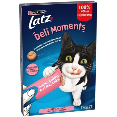 Purina Felix Deli Moments Salmon Liquid Snacks, Kissan märkäruoka, Adult, Senior, Vähäkalorinen, Ei lisättyä sokeria, 4 x 10 g Purina Felix Deli Moments Salmon Liquid Snacks, Kissan märkäruoka, Adult, Senior, Vähäkalorinen, Ei lisättyä sokeria, 4 x 10 g