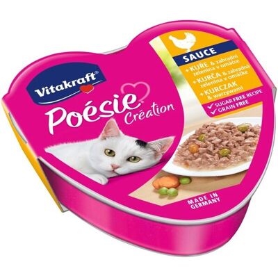Vitakraft Poésie Création Chicken & Vegetables, Kissan märkäruoka, Adult, Viljaton, 85 g Vitakraft Poésie Création Chicken & Vegetables, Kissan märkäruoka, Adult, Viljaton, 85 g