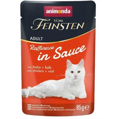 Animonda Vom Feinsten Raffinesse in Sauce with Chicken + Veal, Kissan märkäruoka, Adult, 85 g Animonda Vom Feinsten Raffinesse in Sauce with Chicken + Veal, Kissan märkäruoka, Adult, 85 g