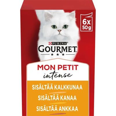 Purina Gourmet Mon Petit Poultry Mix, Kissan märkäruoka, Adult, 6 x 50 g Purina Gourmet Mon Petit Poultry Mix, Kissan märkäruoka, Adult, 6 x 50 g