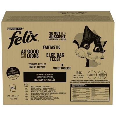 Purina Felix Mix in Jelly, Kissan märkäruoka, Adult, 120 x 85 g Purina Felix Mix in Jelly, Kissan märkäruoka, Adult, 120 x 85 g