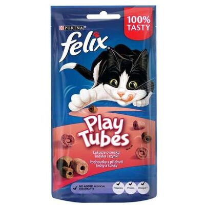 Purina Felix Play Tubes Turkey & Ham, Kissan kuivaruoka, Adult, 50 g Purina Felix Play Tubes Turkey & Ham, Kissan kuivaruoka, Adult, 50 g