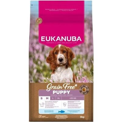 Eukanuba Grain Free Puppy Small/Medium Ocean Fish, Koiran kuivaruoka, 3 kg Eukanuba Grain Free Puppy Small/Medium Ocean Fish, Koiran kuivaruoka, 3 kg