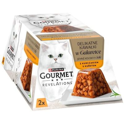 Purina Gourmet Revelations Chunks in Jelly with Chicken, Kissan märkäruoka, Adult, 2 x 57 g Purina Gourmet Revelations Chunks in Jelly with Chicken, Kissan märkäruoka, Adult, 2 x 57 g