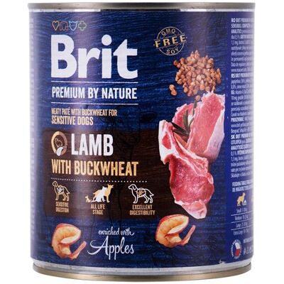 Brit Premium by Nature Lamb with Buckwheat, Koiran märkäruoka, Adult, Herkkä ruoansulatus, 800 g Brit Premium by Nature Lamb with Buckwheat, Koiran märkäruoka, Adult, Herkkä ruoansulatus, 800 g