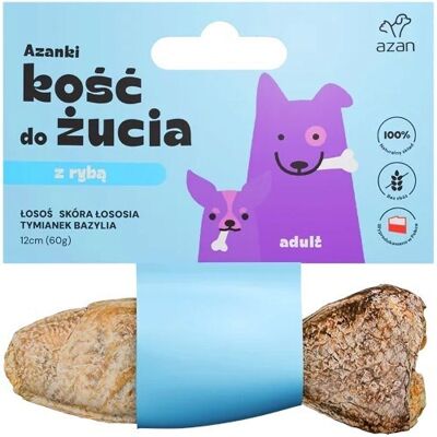 BRIT AZANKI Bone with Salmon in Salmon Skin with Thyme and Basil - 12 cm, Koiran herkku, Adult, 60 g BRIT AZANKI Bone with Salmon in Salmon Skin with Thyme and Basil - 12 cm, Koiran herkku, Adult, 60 g