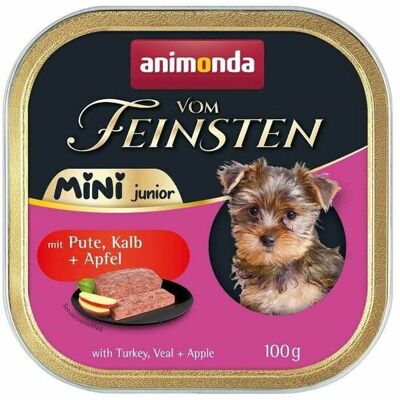 Animonda Vom Feinsten Mini Junior Turkey, Veal & Apple, Koiran märkäruoka, 100 g Animonda Vom Feinsten Mini Junior Turkey, Veal & Apple, Koiran märkäruoka, 100 g