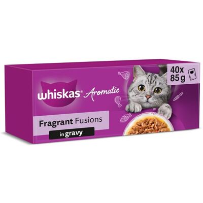 Whiskas Aromatic Selection, Kissan märkäruoka, Adult, 40 x 85 g Whiskas Aromatic Selection, Kissan märkäruoka, Adult, 40 x 85 g