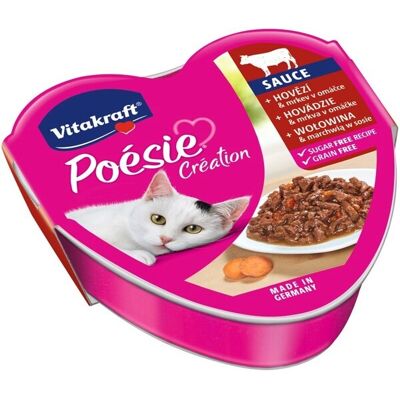 Vitakraft Poésie Création SOS Beef & Carrot, Kissan märkäruoka, Adult, 85 g Vitakraft Poésie Création SOS Beef & Carrot, Kissan märkäruoka, Adult, 85 g
