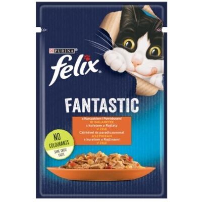 Purina Felix Fantastic Chicken & Tomato, Kissan märkäruoka, Adult, 85 g Purina Felix Fantastic Chicken & Tomato, Kissan märkäruoka, Adult, 85 g