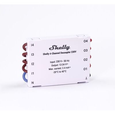 Shelly 4-channel decoupler - 4-kanavainen 230VAC - 12-24VDC erotin / signaalimuunnin / tasonmuunnin / optoerotin Shelly 4-channel decoupler - 4-kanavainen 230VAC - 12-24VDC erotin / signaalimuunnin / tasonmuunnin / optoerotin