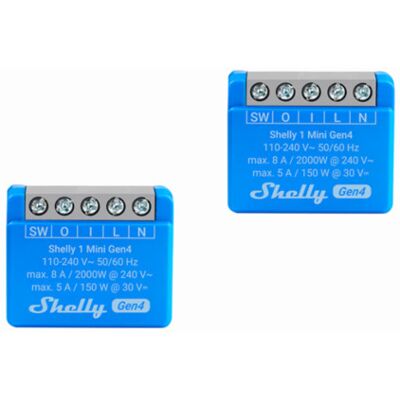 Shelly 1 Mini Gen4 -älyrele, 2-pack Shelly 1 Mini Gen4 -älyrele, 2-pack