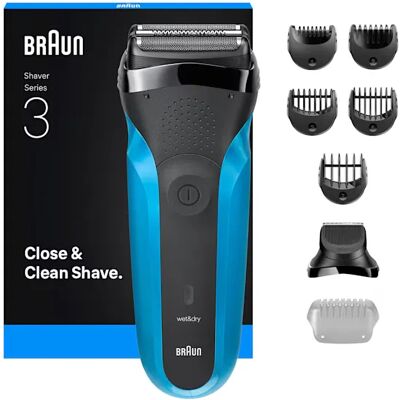 Braun Series 3 Shave&Style 310BT -parranajokone, musta, sininen Braun Series 3 Shave&Style 310BT -parranajokone, musta, sininen