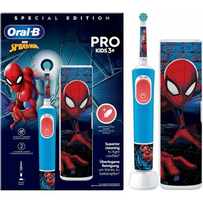 Oral-B Vitality Pro Kids Spider-Man -sähköhammasharja, sininen/punainen Oral-B Vitality Pro Kids Spider-Man -sähköhammasharja, sininen/punainen