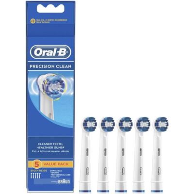Oral-B Precision Clean 5 kpl -vaihtoharjaspäät, Valkoinen Oral-B Precision Clean 5 kpl -vaihtoharjaspäät, Valkoinen