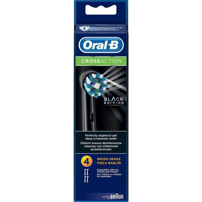Oral-B CrossAction Black Edition 5 kpl -vaihtoharjaspäät, Musta Oral-B CrossAction Black Edition 5 kpl -vaihtoharjaspäät, Musta