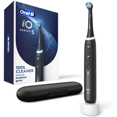 Oral-B iO5 -sähköhammasharja (mattamusta) ja 2 harjaspäätä sekä matkakotelo Oral-B iO5 -sähköhammasharja (mattamusta) ja 2 harjaspäätä sekä matkakotelo