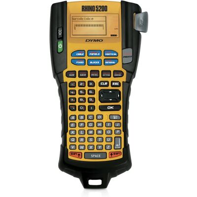 DYMO Rhino Professional 5200 tarratulostin LCD-näyttö, musta/keltain DYMO Rhino Professional 5200 tarratulostin LCD-näyttö, musta/keltain