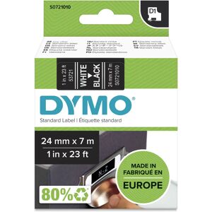 DYMO D1 merkkausteippi 24 mm, musta teippi/valk teksti, 7 m DYMO D1 merkkausteippi 24 mm, musta teippi/valk teksti, 7 m
