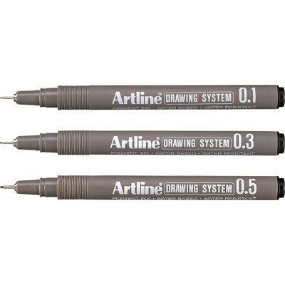 Artline 230/3W1 0.1/0.3/0.5 mm - 3-pack, musta Artline 230/3W1 0.1/0.3/0.5 mm - 3-pack, musta